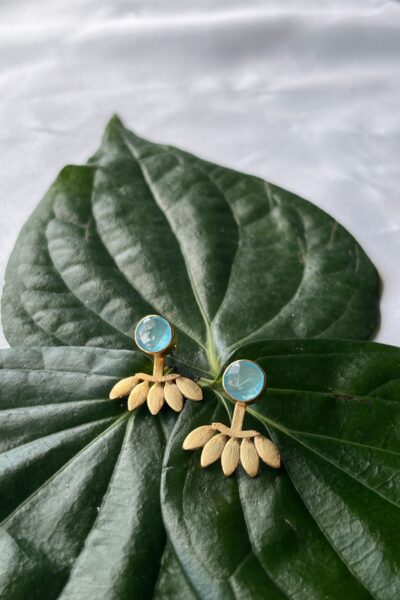 2-in-1 Lotus Studs - Chalcedony