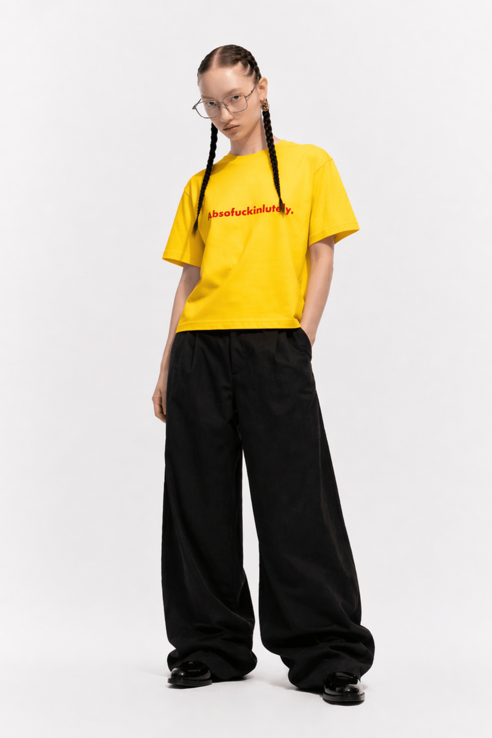 Absofuckinlutely Cropped Tee - Yellow