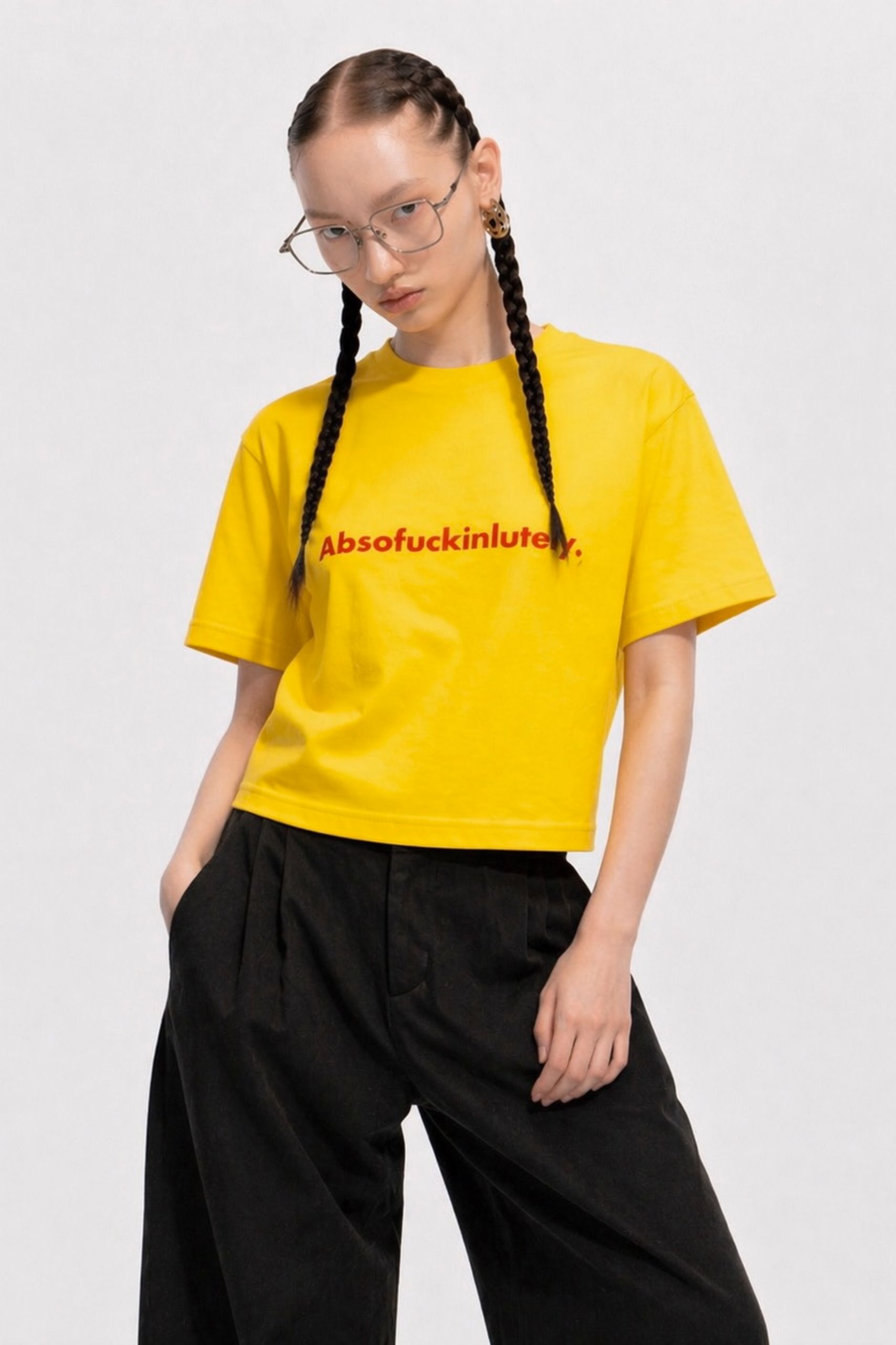Absofuckinlutely Cropped Tee - Yellow - Image 2