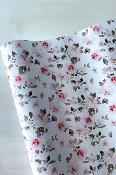Mixed Floral White Print Wrapping Paper