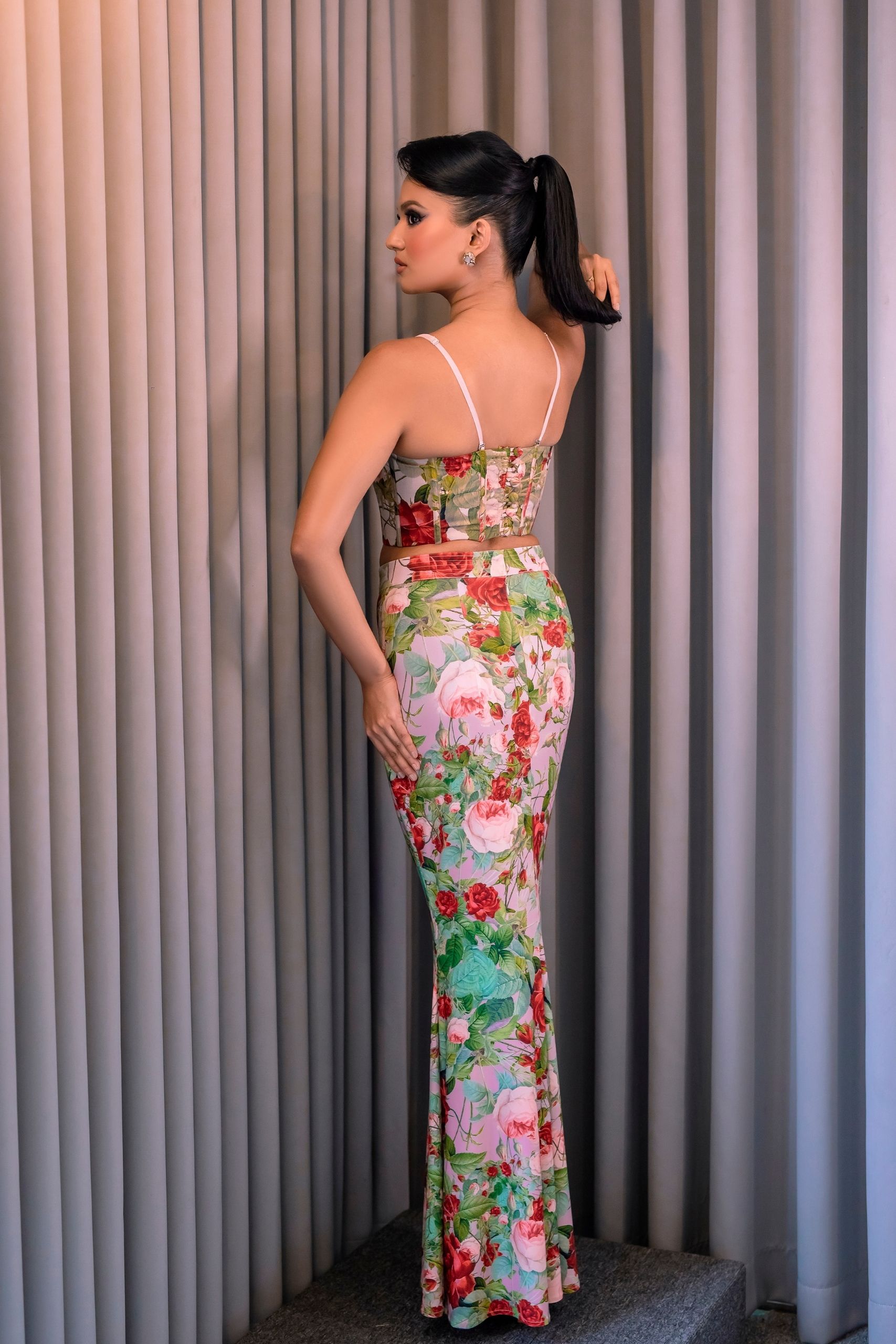 Red Pink Floral Top - Image 2