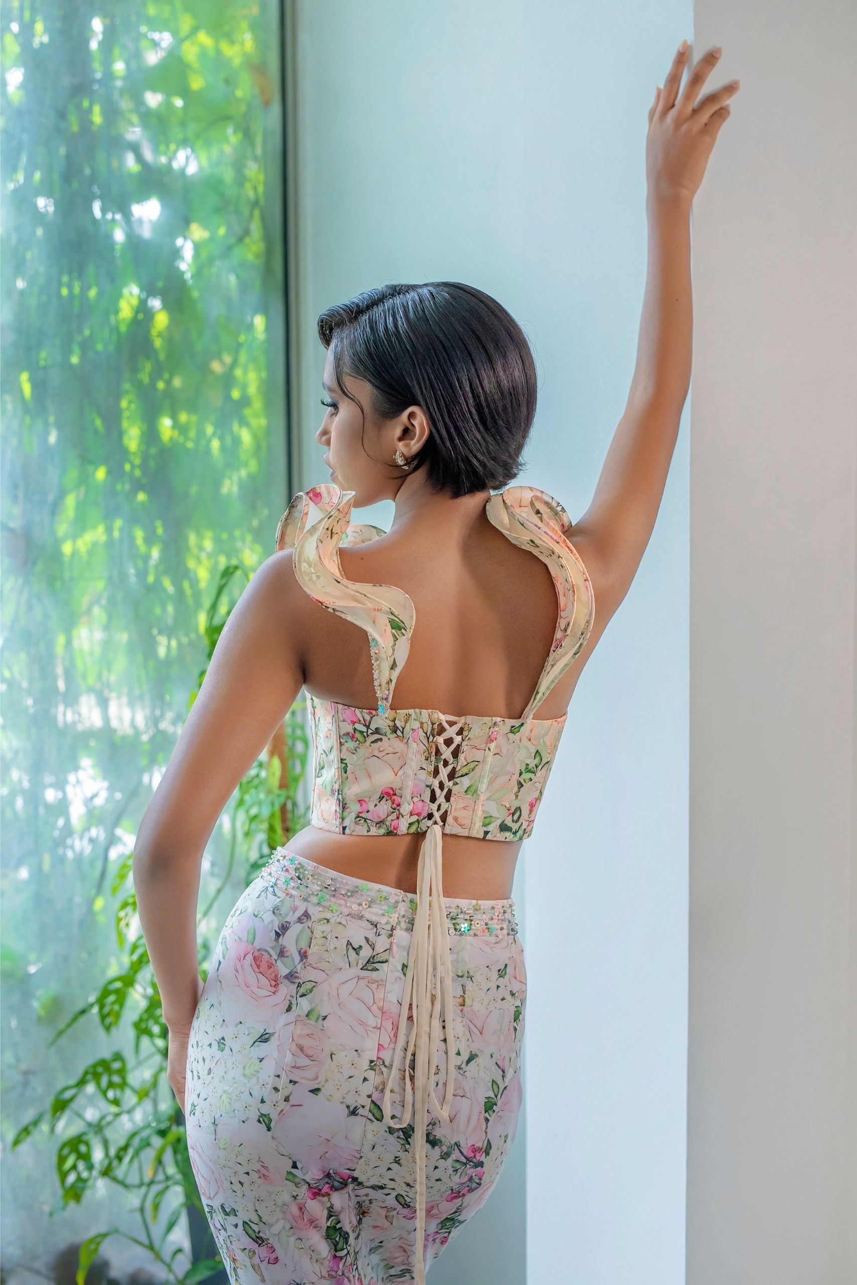 Pink Floral Ruffle Top - Image 3