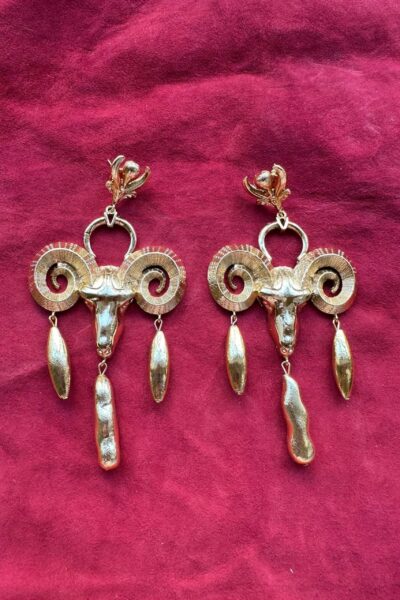 Floral Ram Head Gold