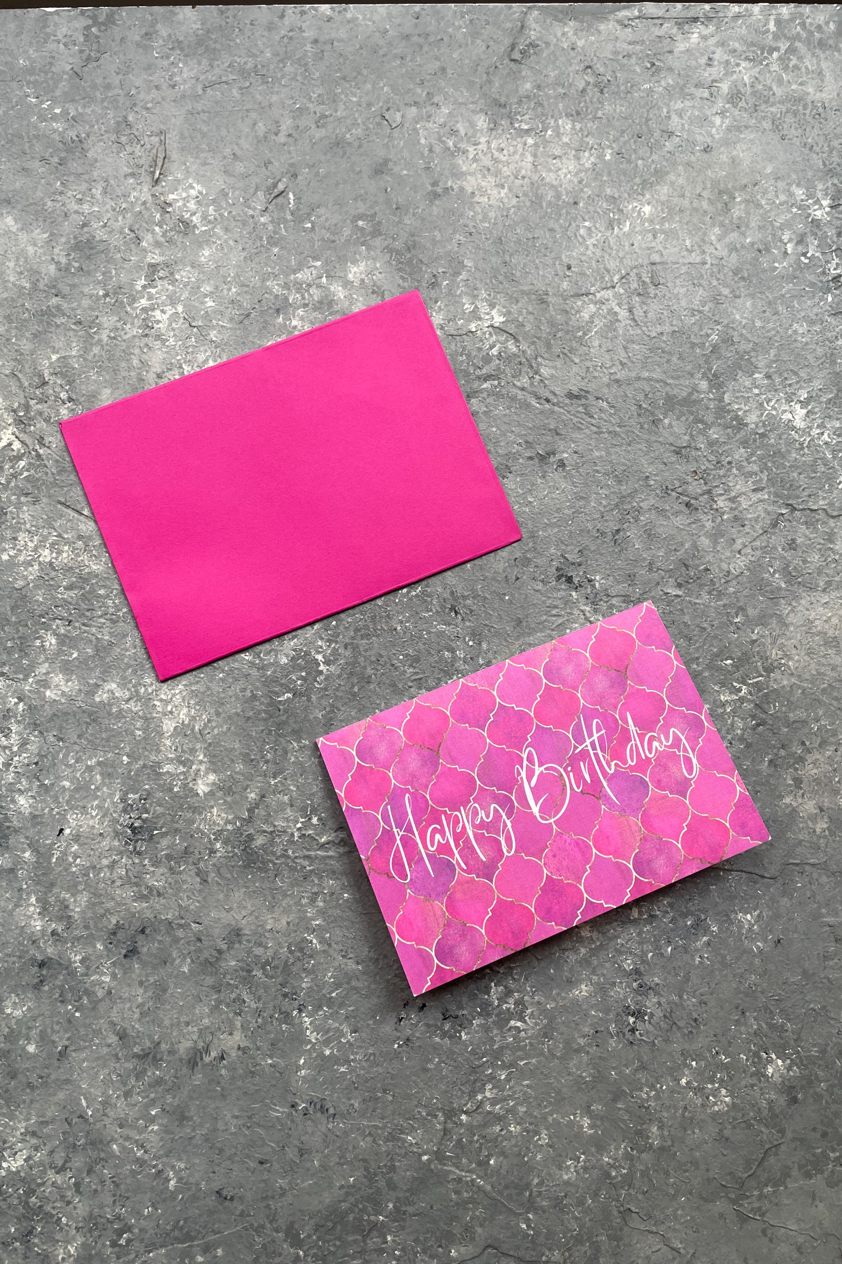 Happy Birthday Pink Alhambra Greeting Card