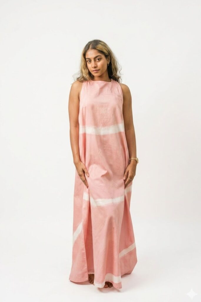 Flowline Maxi Dress-Pink