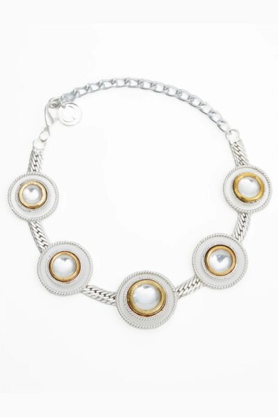 Polki Dot Necklace Silver