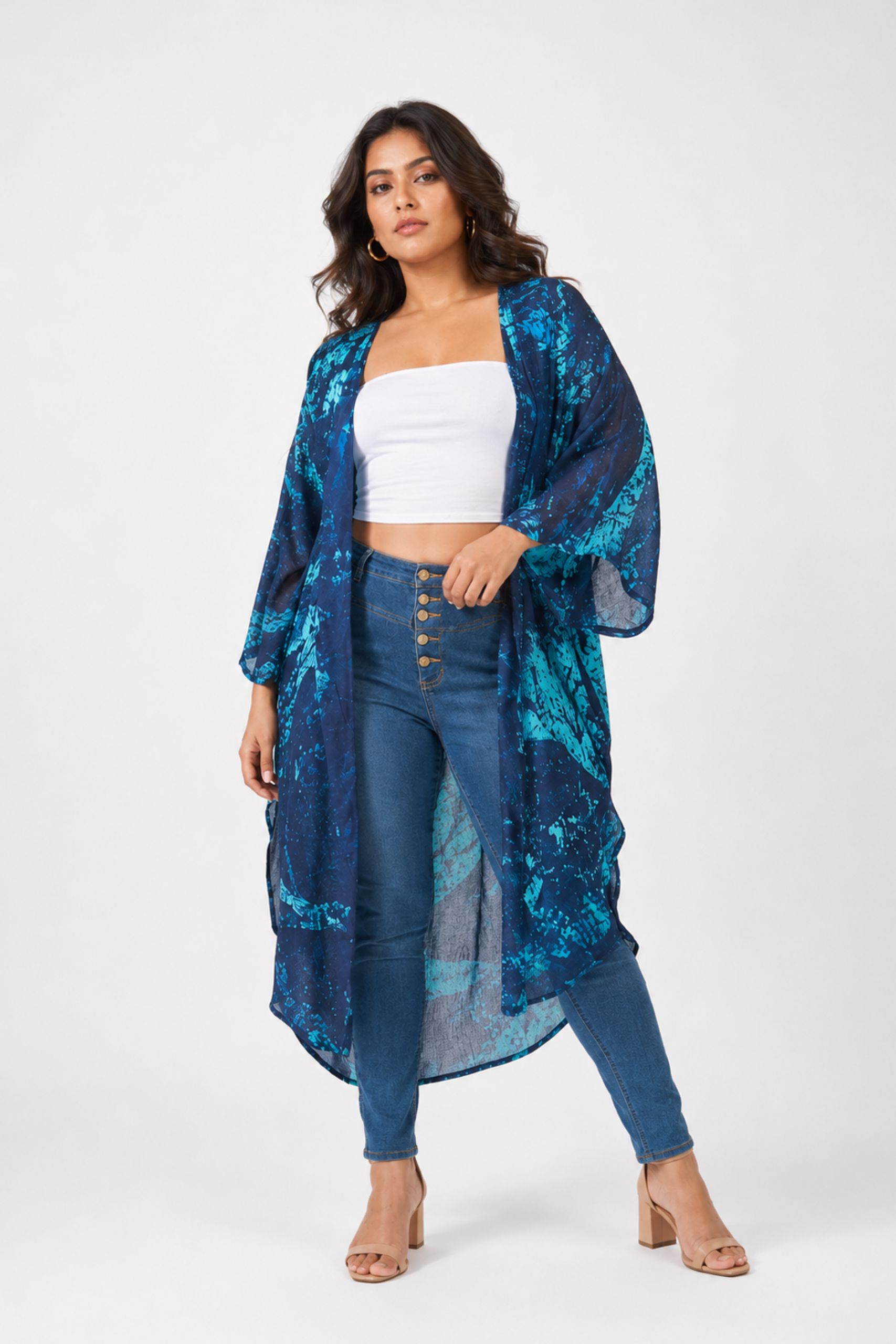 Galaxy Long Coverup-Navy Blue