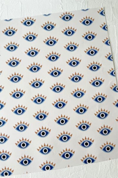 Evil Eye Cream Wrapping Paper