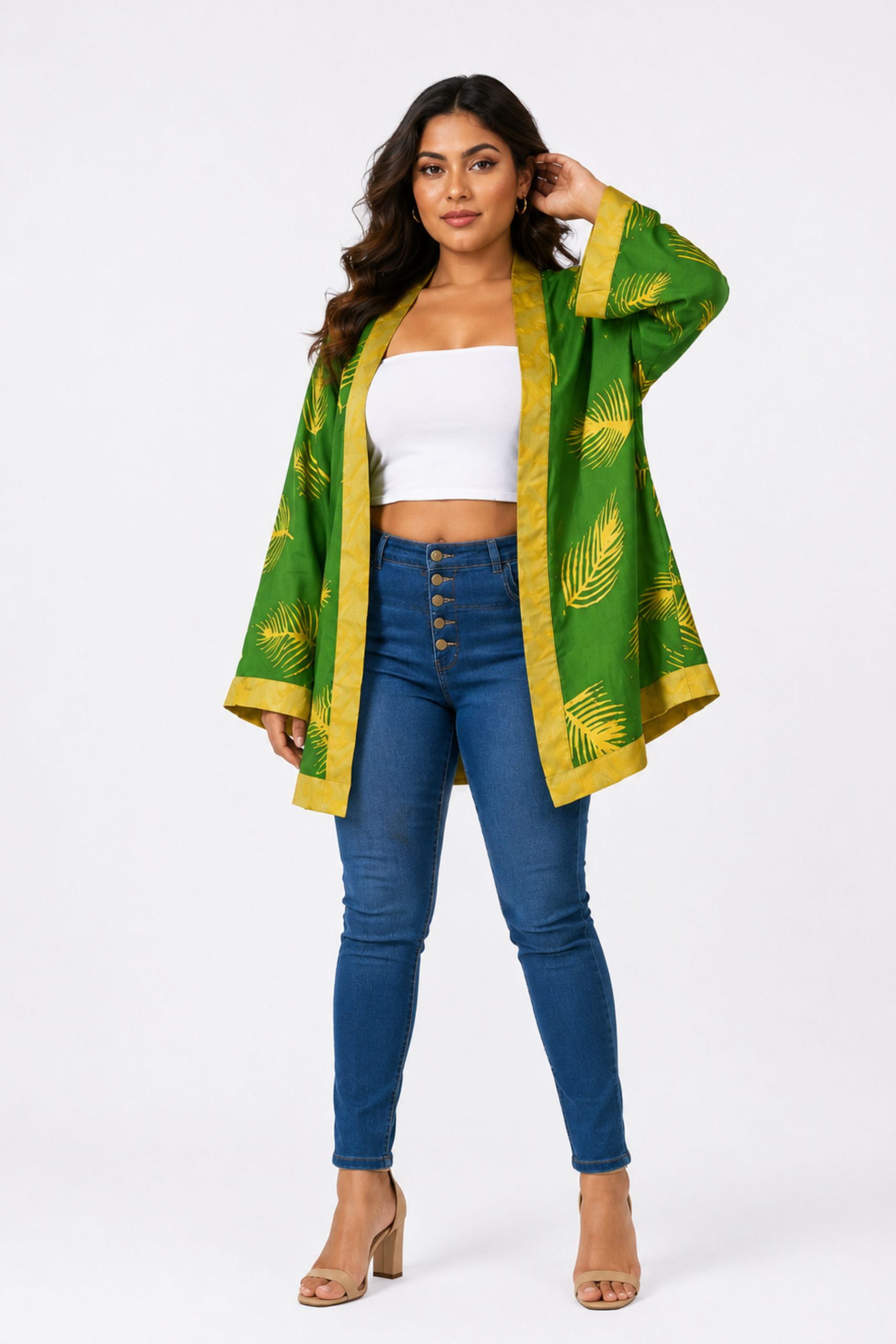 Overall Beach Coverup-Green