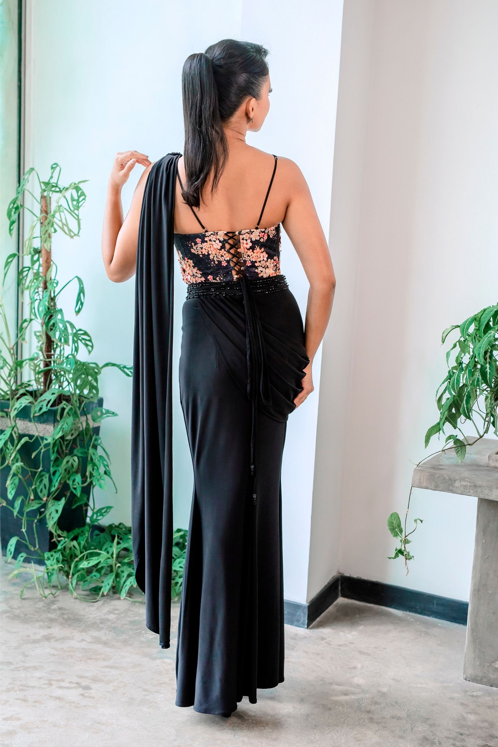 Black Floral Top - Image 2