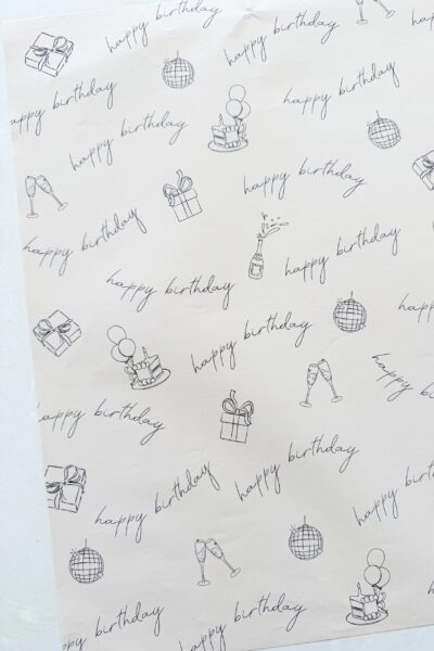 Minimal Happy Birthday Wrapping Paper