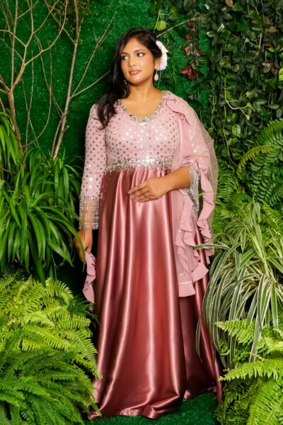 Pink Silver Tassel Gown