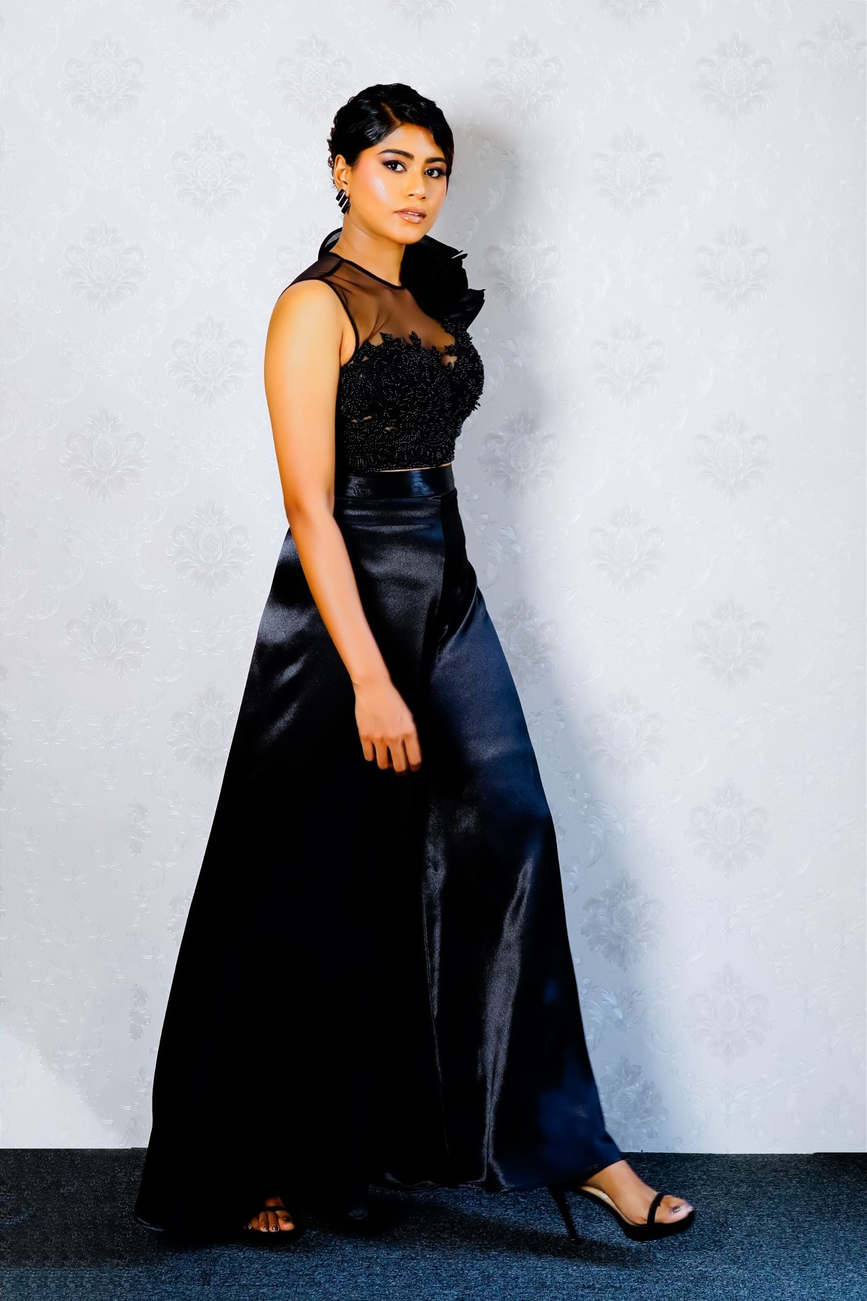 Black Flared Trouser