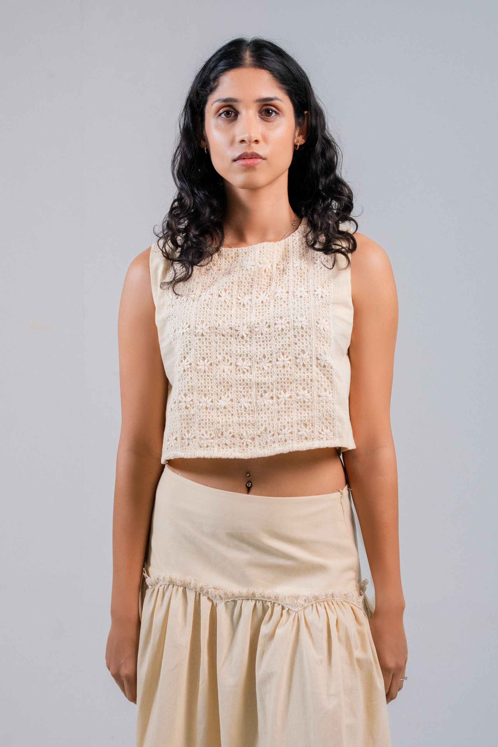 Sand Drift Woven Crop Top