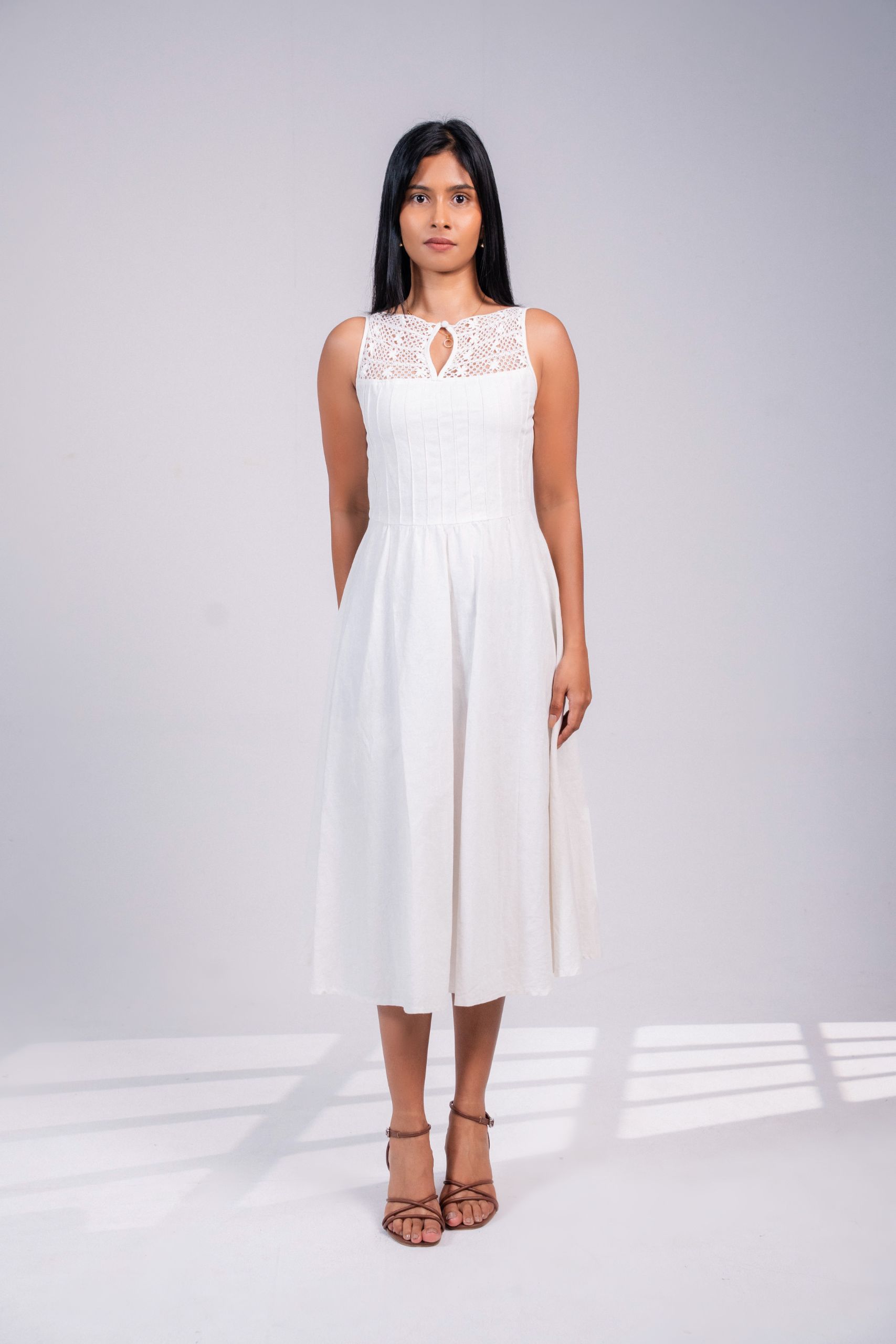 Pearl Veil Midi Dress