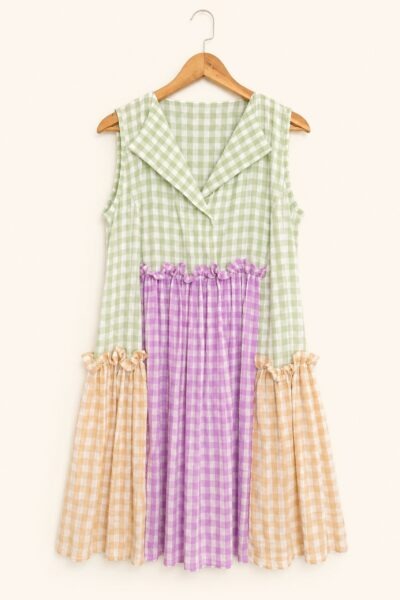 Eliza 3 Colour Checkered Dress