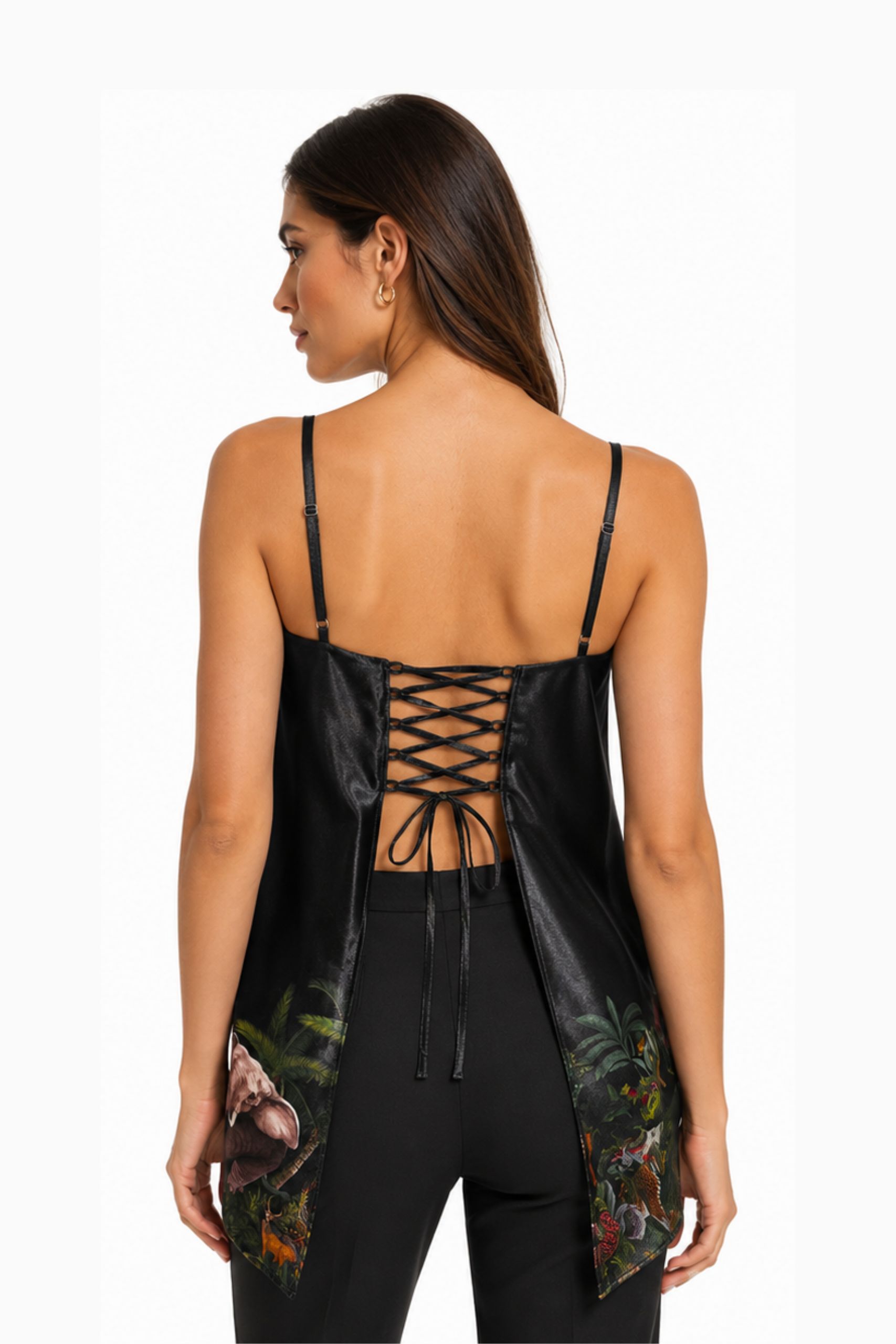 Black Tropical Oasis Flared Top - Image 2