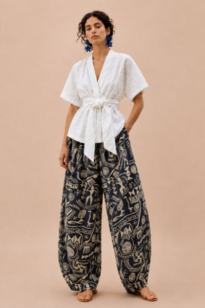 Thara Kimono Long Shirt White