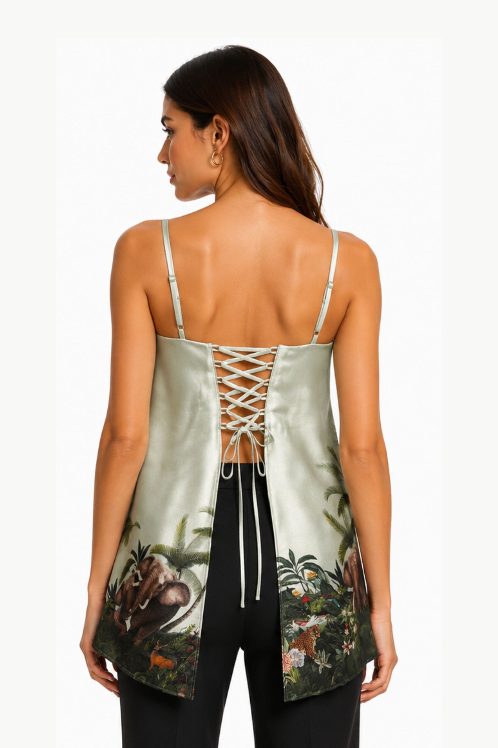 Green Tropical Oasis Flared Top - Image 2
