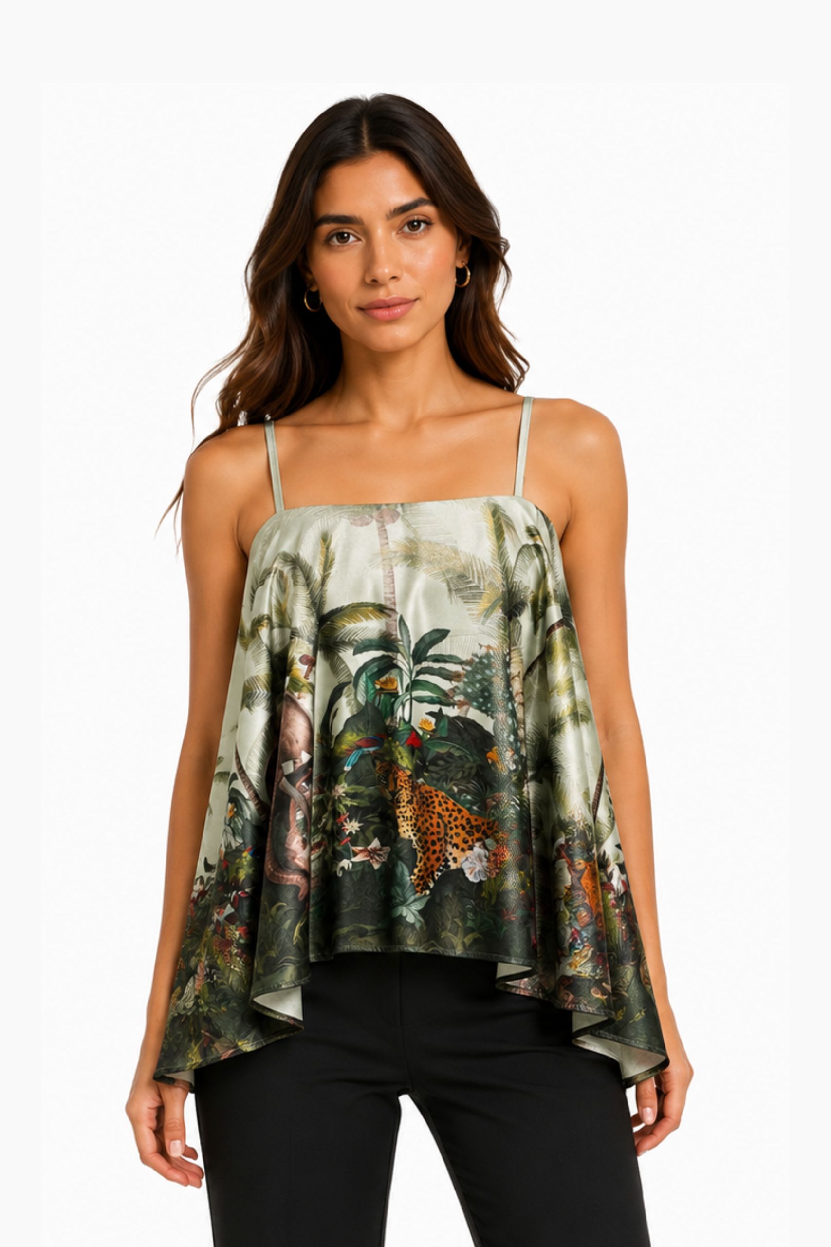 Green Tropical Oasis Flared Top
