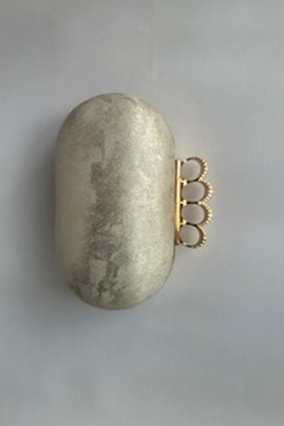 Gold Ombre Capsule Clutch With Knuckles
