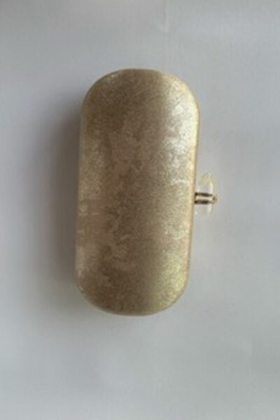 Pure Gold Capsule Clutch With Crystal