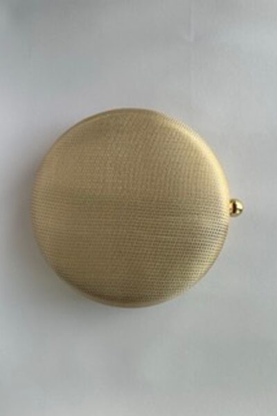 Dull Gold Mini Circular Clutch