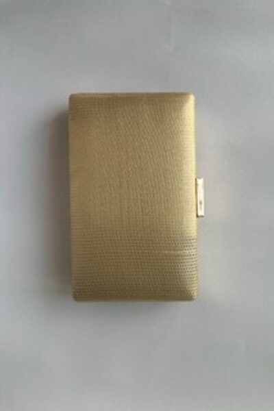 Dull Gold Book Clutch