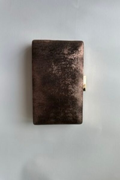 Bronze Metallic Book Clutch