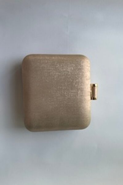 Pink Metallic Square Clutch