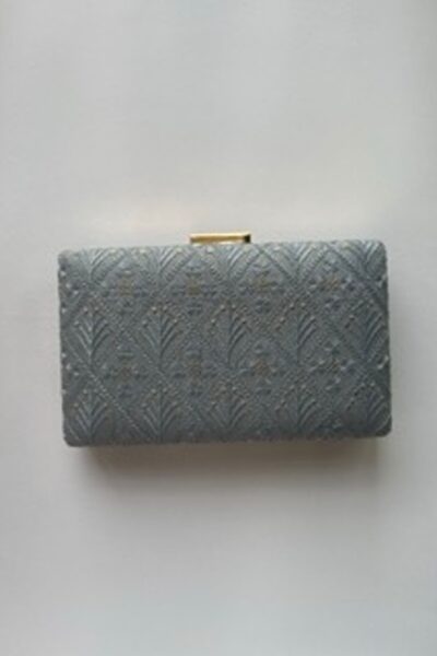 Grey Motif Book Clutch
