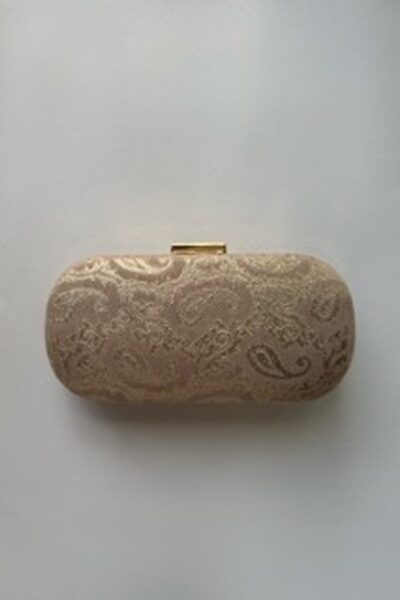Gold Paisley Capsule Clutch