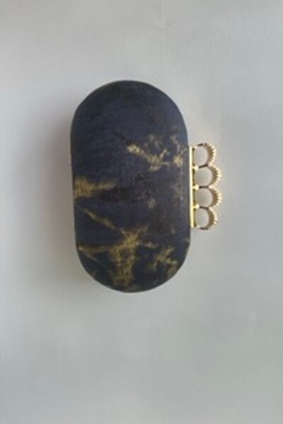 Lake Blue Capsule Clutch With Knuckles