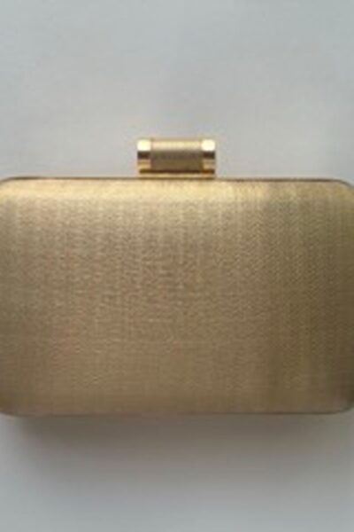 Gold Chevron Rectangle Clutch
