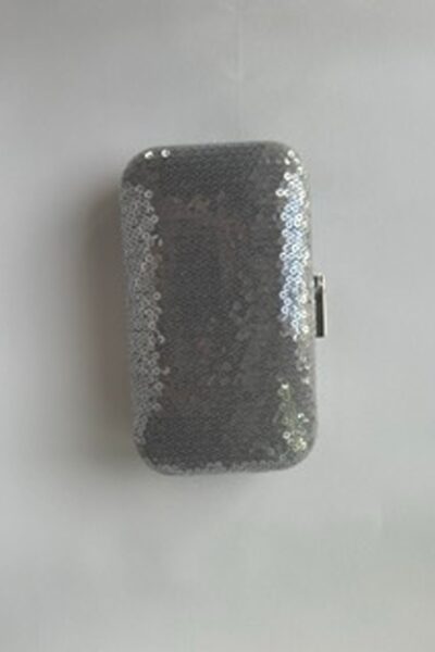 Silver Sequin Rectangle Clutch