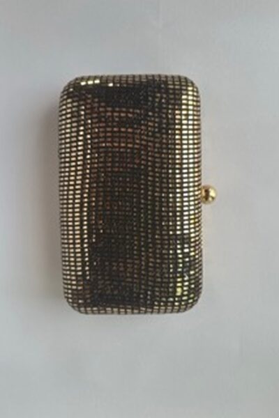 Metallic Grid Rectangle Clutch