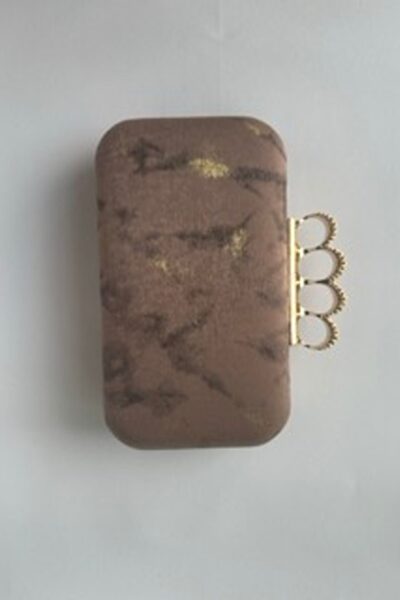 Pink Gold Ombre Rectangle Clutch With Knuckles