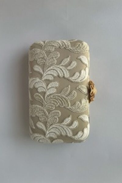 Ivory Floral Rectangle Clutch