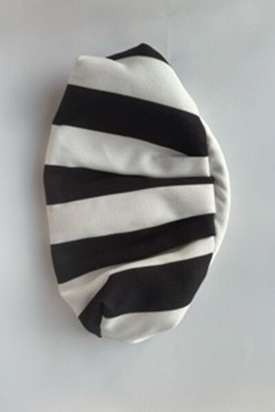 Black & White Stripe Momo Clutch