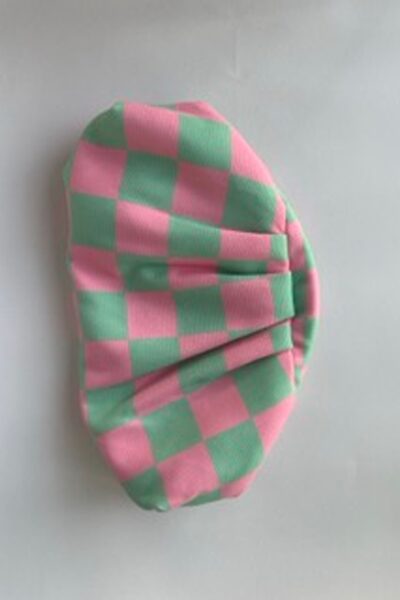 Pink & Mint Checkered Momo Clutch