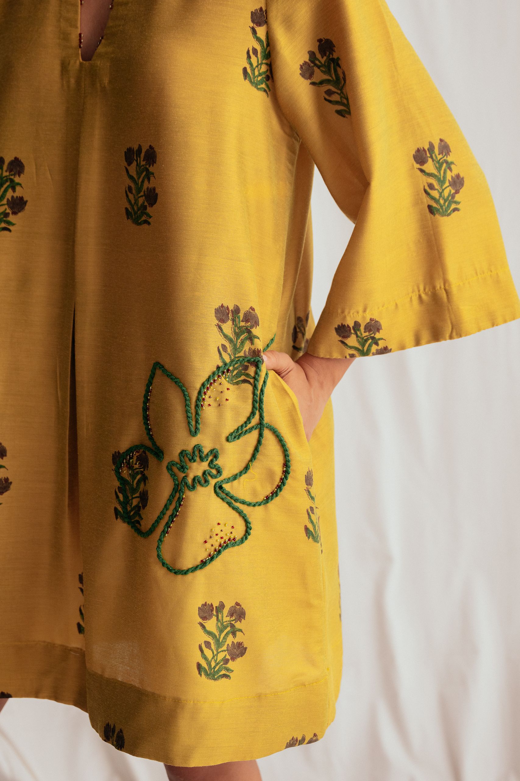 Nimbu Silk Shift Dress - Image 4