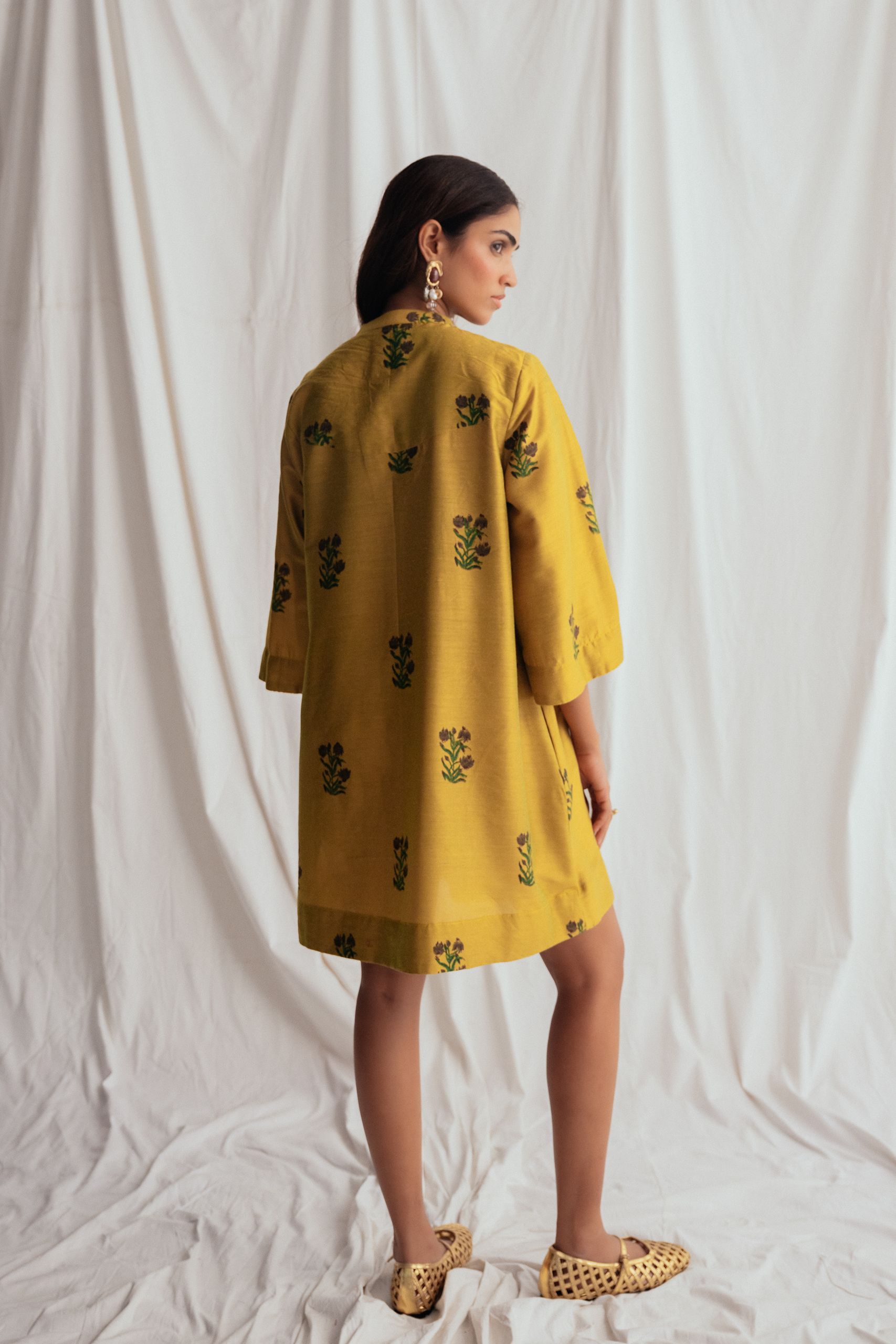 Nimbu Silk Shift Dress - Image 5