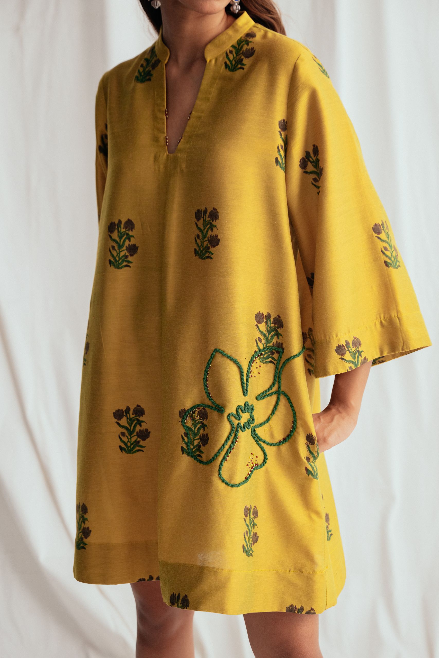 Nimbu Silk Shift Dress - Image 2