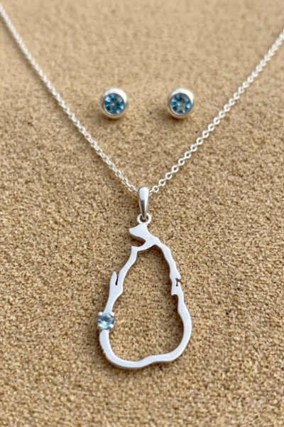 December Topaz Pendant & Studs