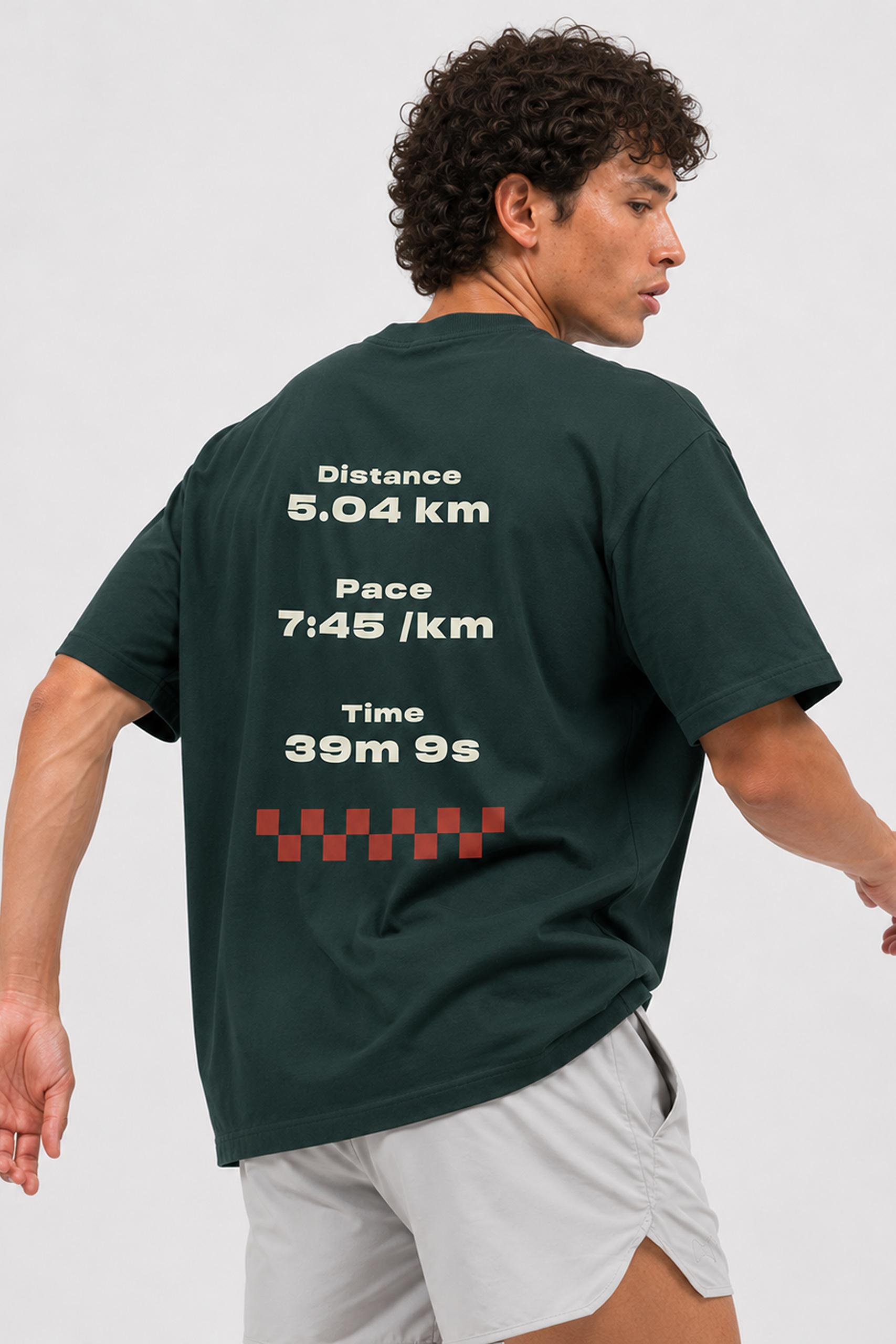 Run Club Oversized Tee - Dark Teal - Image 4