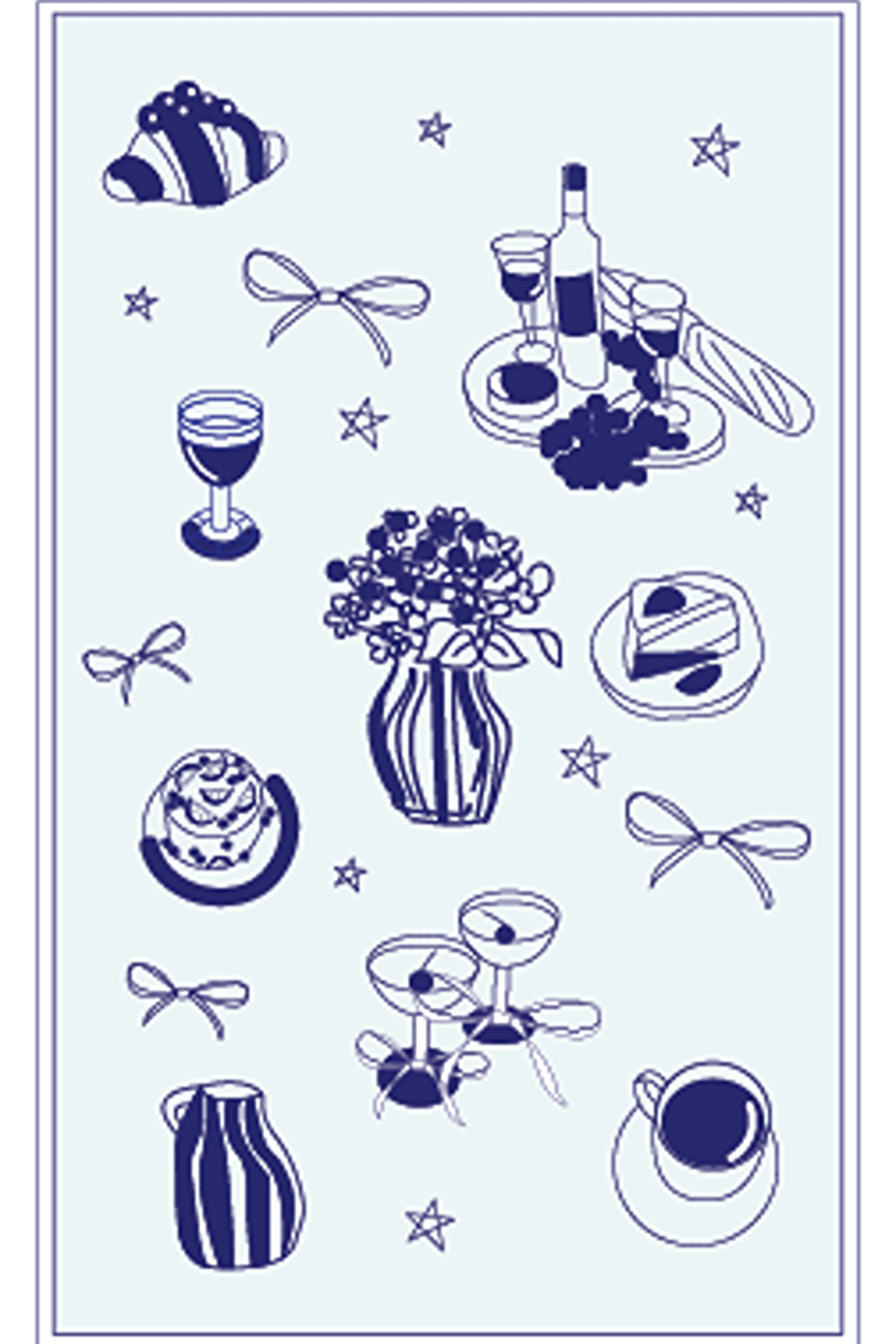 Table Setting Greeting Card-Portrait