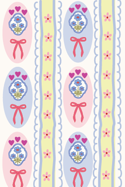 Bows And Stripes Greeting Card