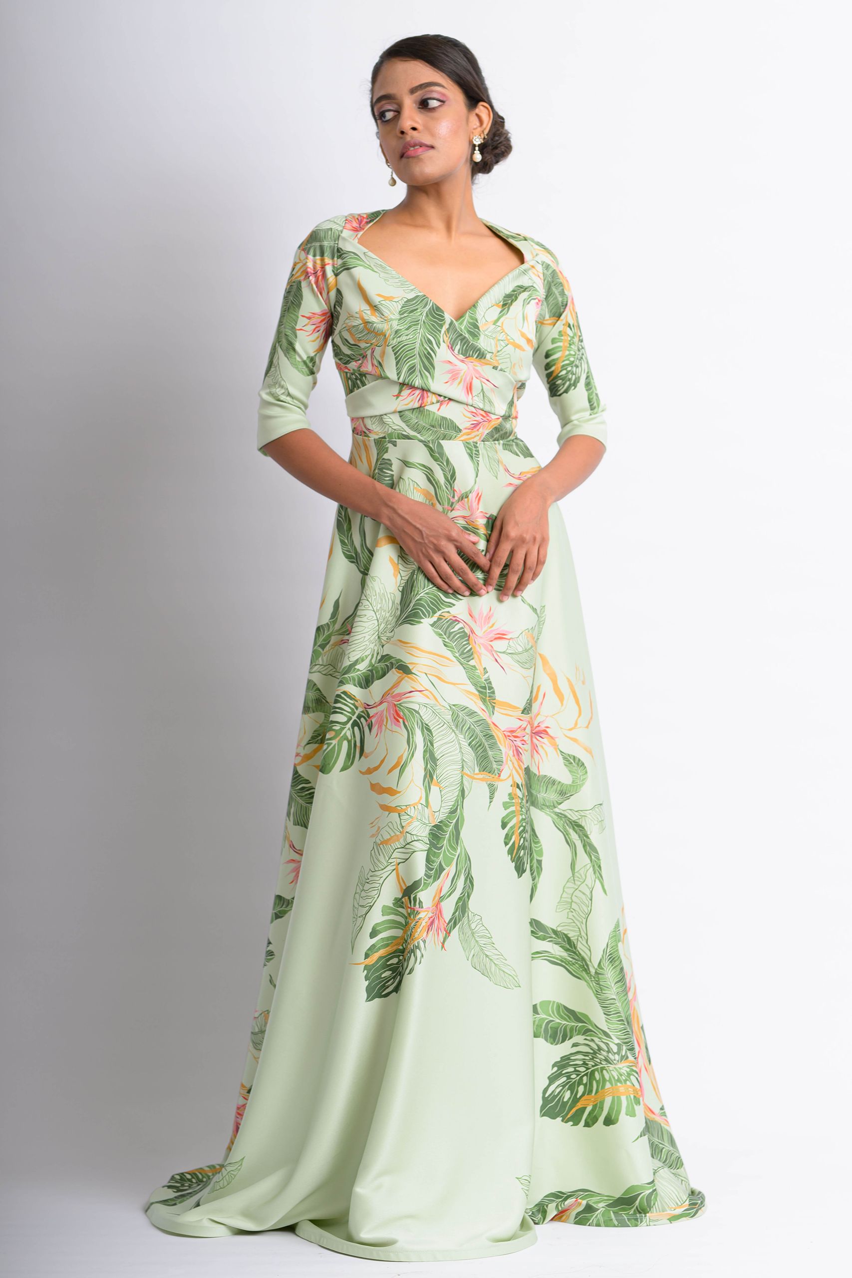 Light Green Tropics Maxi Dress - Image 2