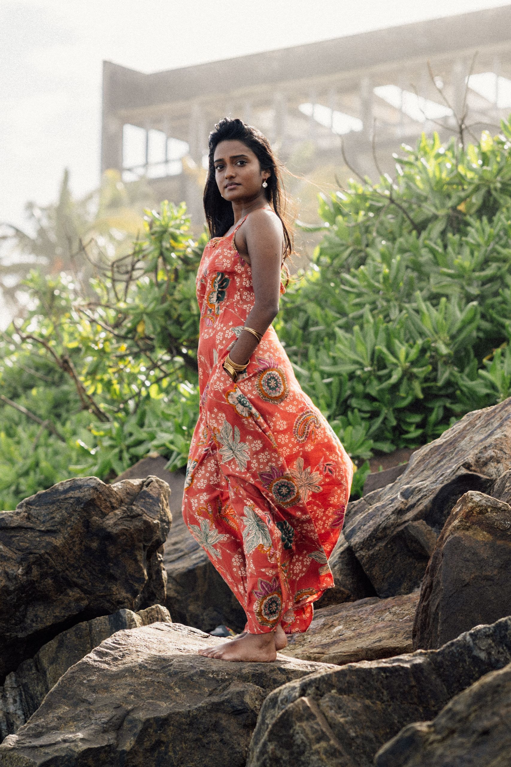 Canaan, Burnt Orange Printed Dress