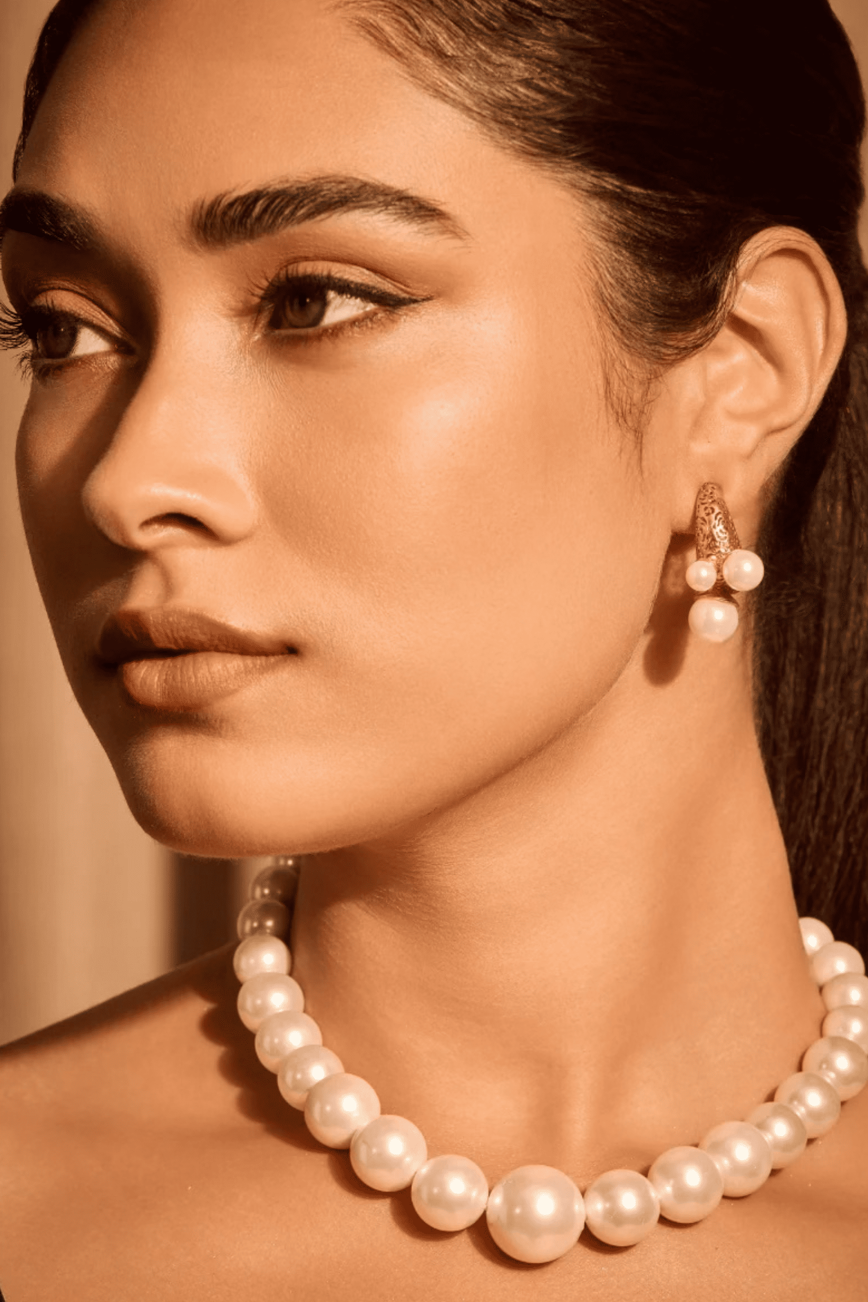 Audery Pearl Hoops - Image 3